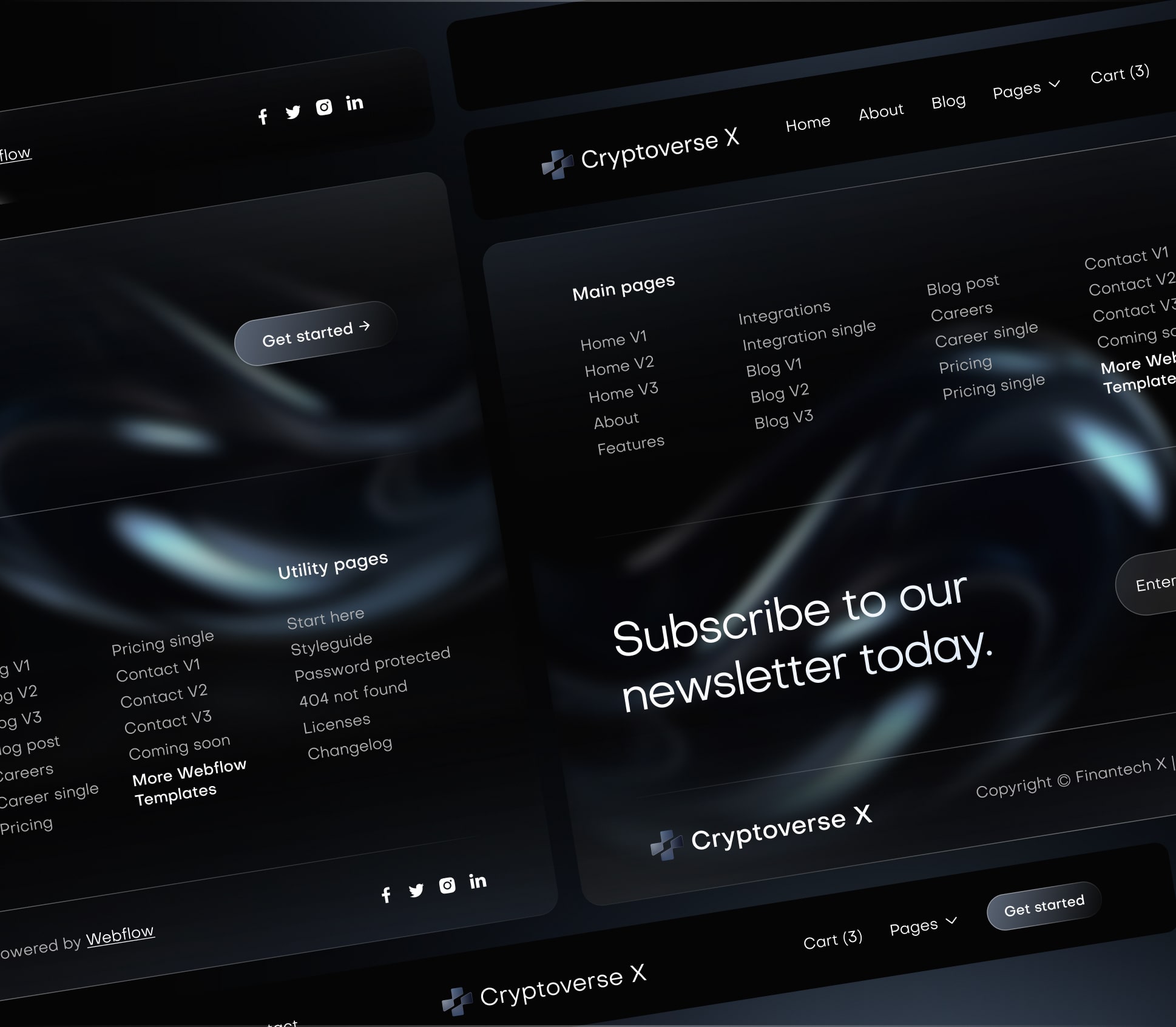 Cryptoverse X - Headers and Footers - Crypto Webflow Template