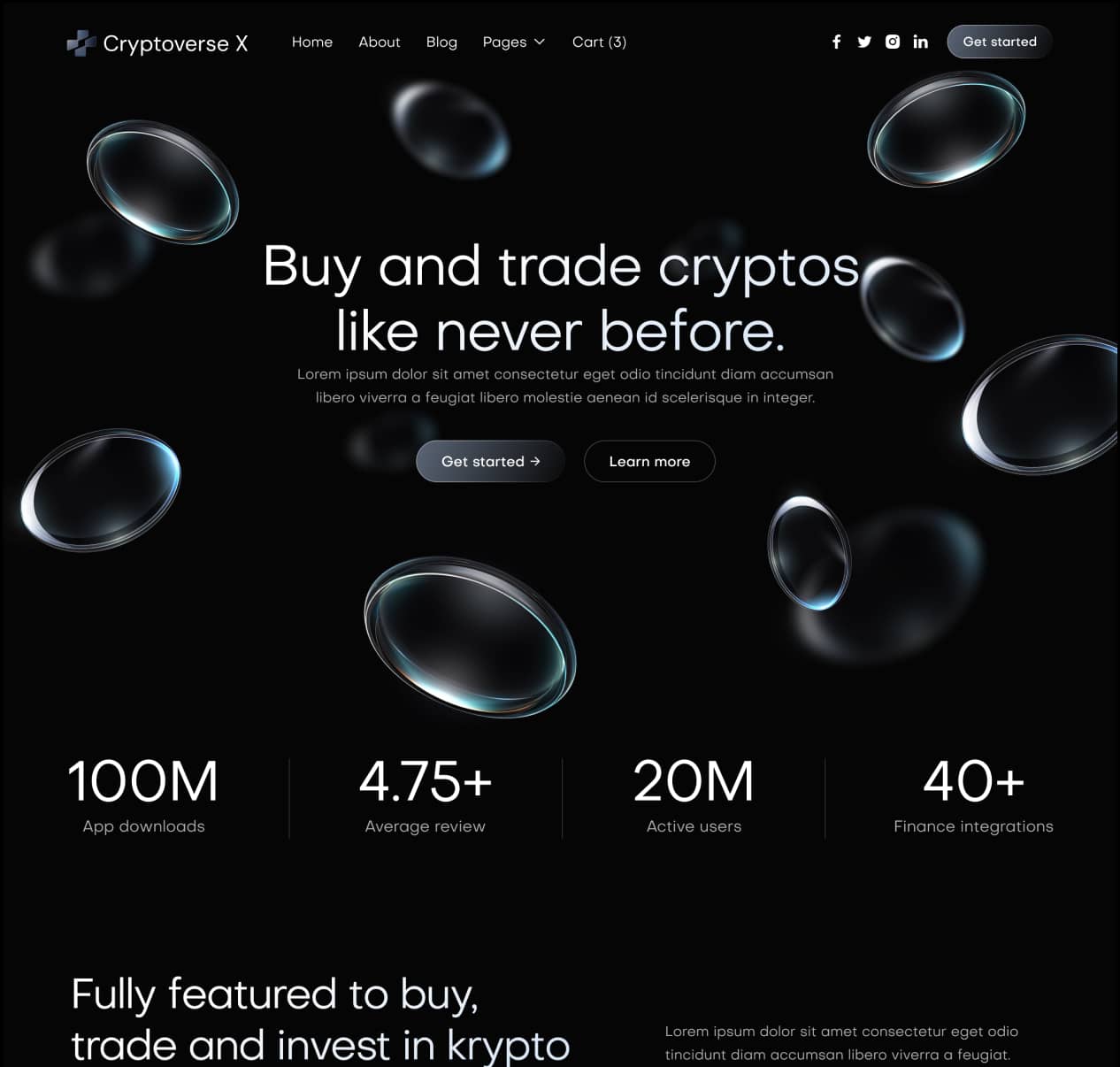 Cryptoverse X - Home V3 Page - Crypto Webflow Template
