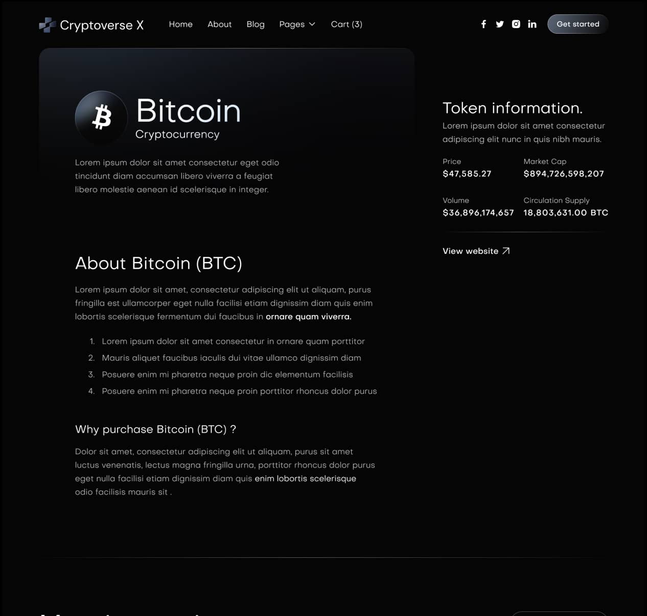 Cryptoverse X - Integration Single Page - Crypto Webflow Template
