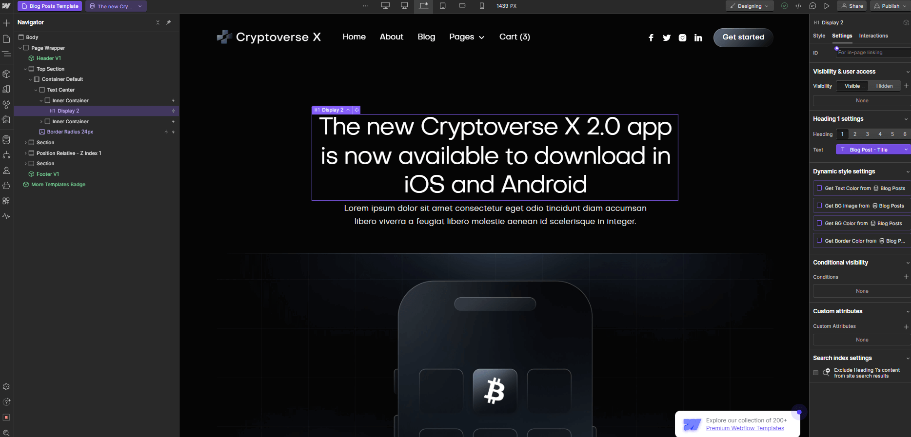 CMS Page - Cryptoverse X  Webflow Template
