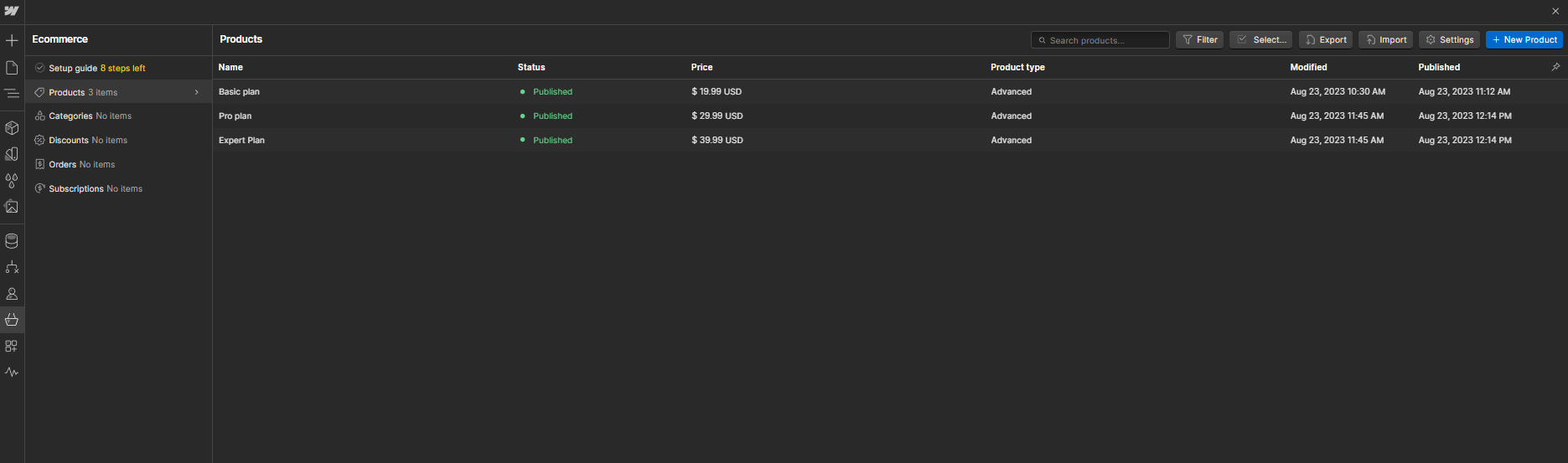 Ecommerce Collection - Cryptoverse X  Webflow Template