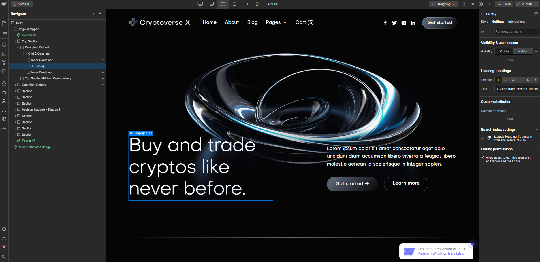 Static Content - Cryptoverse X  Webflow Template