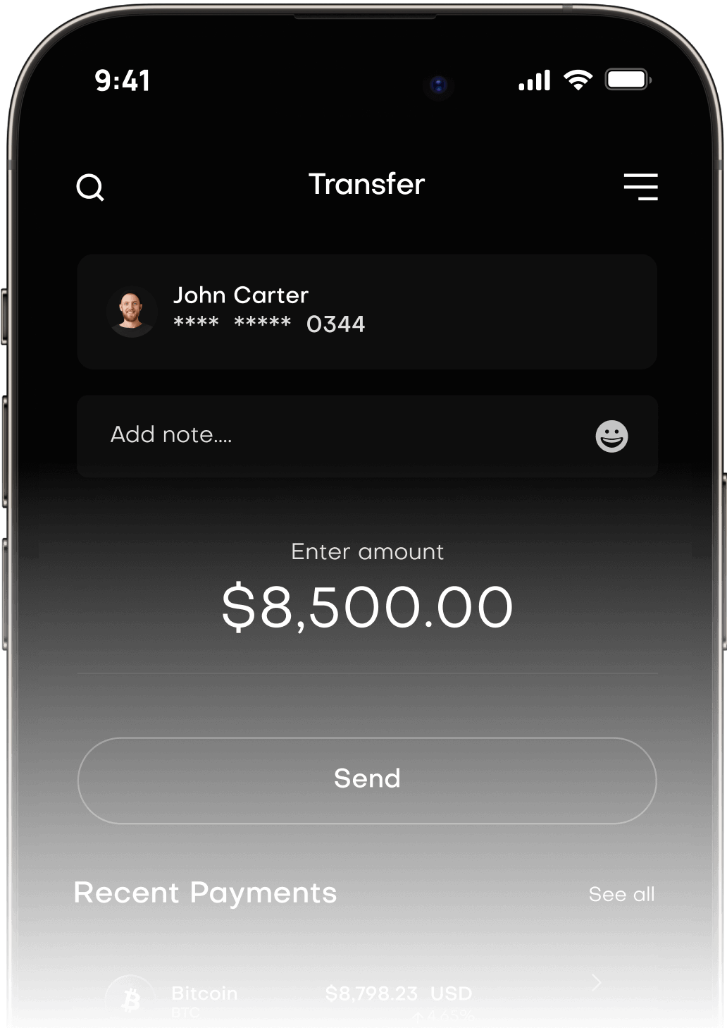Send & Receive Anytime - Cryptomatic X Webflow Template